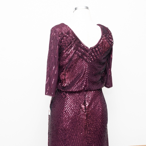 R&M Richards -  Sequin Art Deco Evening Gown - Picture 11 of 13